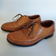 Stead & Simpson buty z plecionej skóry handmade vintage 8UK/26.5cm