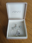 APART kolczyki i zawieszka srebrne z opalami i cyrkoniami - koła