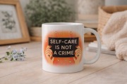 Kubek z nadrukiem Self-care is not a crime