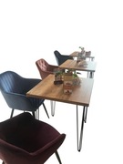 Stolik loftowy 70 / 70 cm z blatem 36 mm do kawiarni i wnętrz premium 