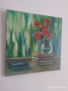 Obraz olejny 40x40 "Maki"