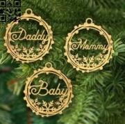 Bombki Boże Narodzenie drewniane