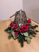 stroik na grób ,kompozycja na cmentarz ,wiązanka z lampionem LS39