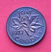 1  Cent  1977  r  -     Kanada    Liść klonu