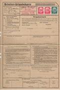 1921, Landsberg (Gorzów Wlkp) Karta urlopowa, dużo znaczków