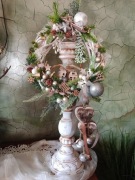 Wianek świąteczny biała wiklina 