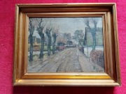 Stary obraz na płótnie sygnowany  .