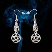 Kolczyki pentagram nietoperz goth witch wicca y2k