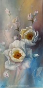 Kwiaty Róże Impresja, obraz olejny, Lidia Olbrycht