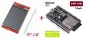 Płytka ESP32D WROOM DevKit WIFI 38pin + wyświetlacz TFT 2.8" dotykowy
