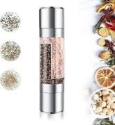 Młynek ręczny stalowy, podwójny, z regulacją grubości mielenia