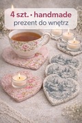 DUŻE PODSTAWKI POD KUBEK 4 SZT decoupage | UNIKAT | PREZENT designerskie 
