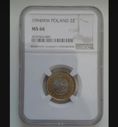 2 złote 1994 ngc ms66
