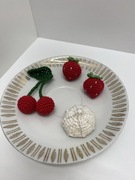 Biała beza szydełkowa,zabawa w sklep,kawiarnię,jedzenie na przyjęcie lalek