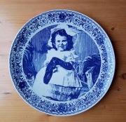 Delfts - duzy sygnowany talerz, obraz