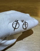 Srebrne kolczyki sztyfty - kółko z prętem - srebro 925