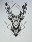 Nowoczesny Rysunek Geometryczny Jeleń A4