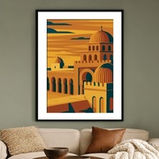 Kairuan, Tunezja – Plakat w Stylu Art Déco - Orientalna Dekoracja  40x60cm