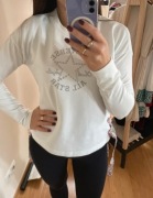 Converse biała bluza troczki folk Logo xs modna jesień jesieniara viral