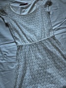 Biała letnia sukienka ażurowa Reserved S 36