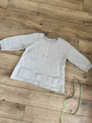 Damski szary sweter wełna z dodatkiem kaszmiru 10%  M