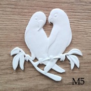 Papużki na gałęzi figurka do malowania dla dzieci magnes na lodówkę z masy