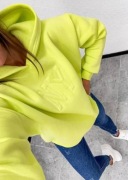 BLUZA OCIEPLANA DAMSKA Z KAPTUREM NEW YORK OVERSIZE BAWEŁNA 