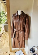 Brązowy skórzany płaszcz Part Two 44 xxl premium