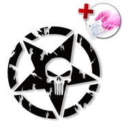 Naklejka PUNISHER GWIAZDA MAXI - na samochód, lusterko, kask, szybę