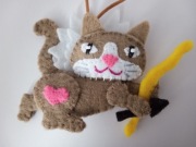 ZAWIESZKA "KOT KUPIDYN"WALENTYNKI FILC HAND MADE