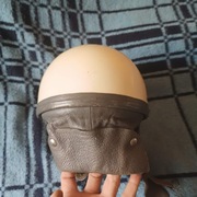 Kolekcjonerski Kask Orzeszek z epoki PRL-u  Nitron szara skóra 