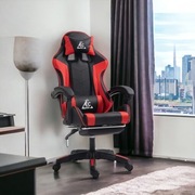 Fotel gamingowy obrotowy z podnóżkiem EC GAMING masażer 