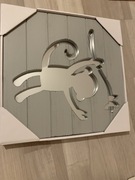 Nowe lusterko ramka małpka szary zoo pokój dziecięcy