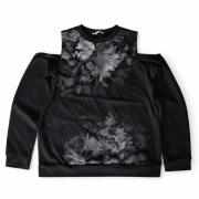 Bluza damska cold shoulder The Gine M czarna w kwiaty – bardzo dobry stan