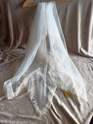 NOWY welon z koronką delikatny Ślub kolor ecru kremowy