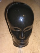 figurka głowy głowa ludzka czarna emalia ceramika szkliwiona 