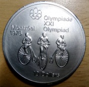 Kanada 10 dolarów 1976 Montreal 48,6 g Ag 925 - Kolarstwo