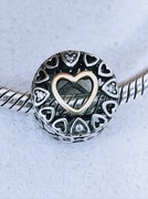 Charm's modułowy koralik  s925 serce złocone 