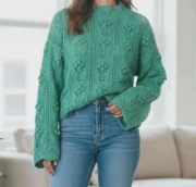 Viralowy sweter Zara ażurowy zielony M