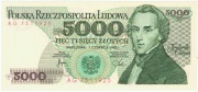 5000 5.000 zł złotych 1982 seria AG 7511925 st. 1 Szparło L6