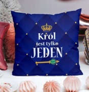 Nowa poduszka Poszewka+wkład Król jest tylko jeden 40x40cm