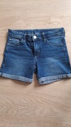 H&M krótkie spodenki jeansowe r. 128 dziewczęce  na lato z lycrą