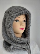 Balaclava,kominiarka alpaka, szary ciemny