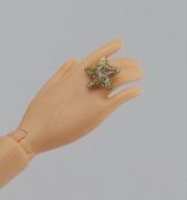 Pierścionek biżuteria dla lalek Barbie złota gwiazdka 