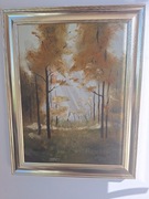 Jesienny las -obraz olejny