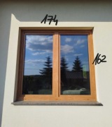 okna plastikowe złoty dąb po demontażu Drutex 162x174 dwu skrzydłowe