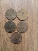 Moneta 10zł 1989r./1990r. - 5 sztuk