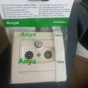 gniazdo końcowe rtv-sat  Schneider Electric Anya w kolorze kremowym.