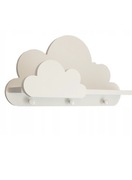 Półka dziecięca chmurka zwieszakami 18x51x27 biała