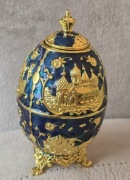 Piękna szkatułka włoska na biżuterię i dewocjonalia w stylu Faberge (T)JAJO